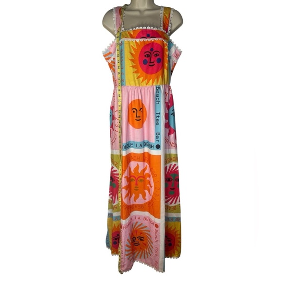 Sunday Up Beach Colorful Maxi Dress Sz L - Picture 8 of 8